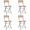 vidaXL Chaises pliantes, lot de 4, en bois massif de teck et acier
