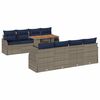 vidaXL Ensemble de canap&eacute; de jardin 7 pc gris et bleu marine