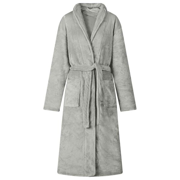 vidaXL Robe de bain sans capuche Gris m Flanelle