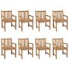 vidaXL Chaises de jardin lot de 8 avec coussins gris Bois teck solide