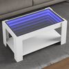 vidaXL Table basse avec LED blanc 93x53x45 cm bois d'ing&eacute;nierie