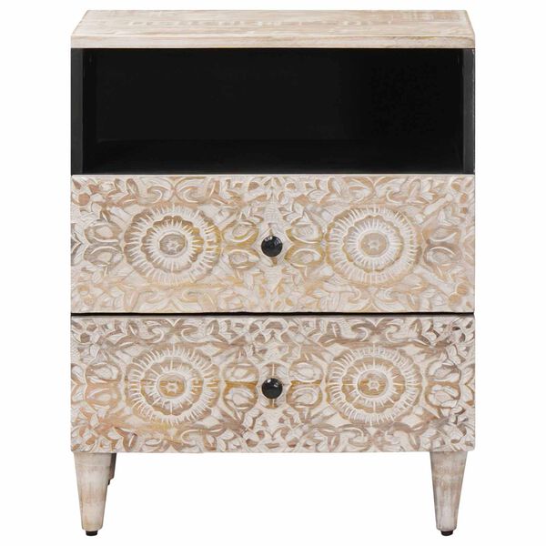 vidaXL Armoire de lit Blanc 50 x 33 x 60 cm Bois de mangue massif