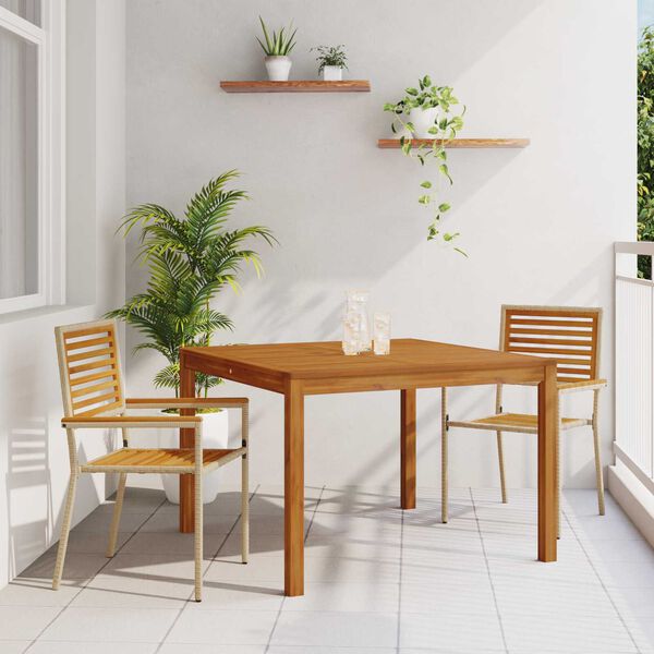 vidaXL Ensemble de salle à manger pour jardin 3 pcs Beige Poly rotin