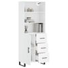vidaXL Buffet haut Blanc 69,5x34x180 cm Bois d'ing&eacute;nierie