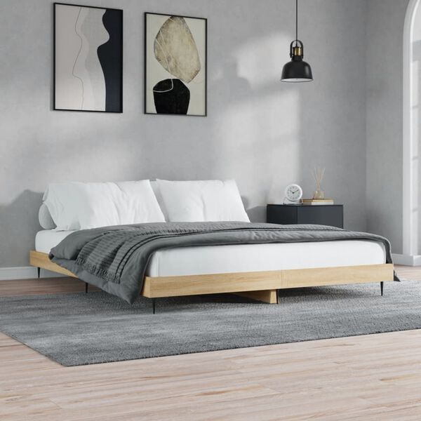 vidaXL Cadre de lit sans matelas chêne sonoma 150x200 cm