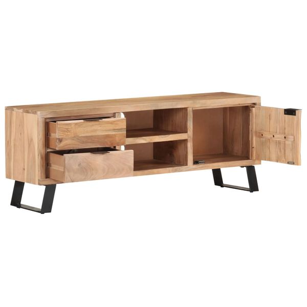 vidaXL Meuble TV 120x30x42 cm Bois massif d'acacia avec bord naturel
