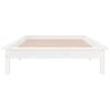 vidaXL Cadre de lit à LED sans matelas blanc 75x190 cm bois massif