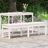 vidaXL Banc de jardin &agrave; 2 places blanc 159,5x44x45 cm bois massif pin