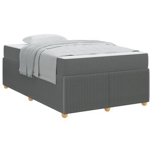 vidaXL Cadre de lit avec matelas Gris fonc&eacute; 120 x 200 cm tissu