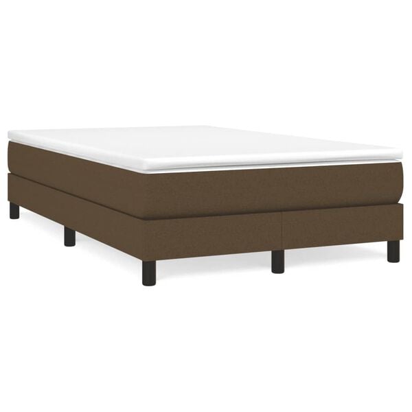 vidaXL Sommier &agrave; lattes de lit et matelas marron fonc&eacute; 120x190cm tissu