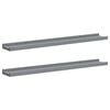 vidaXL Étagères à rebord pour cadre photo 2 pcs Gris 80x9x3 cm MDF