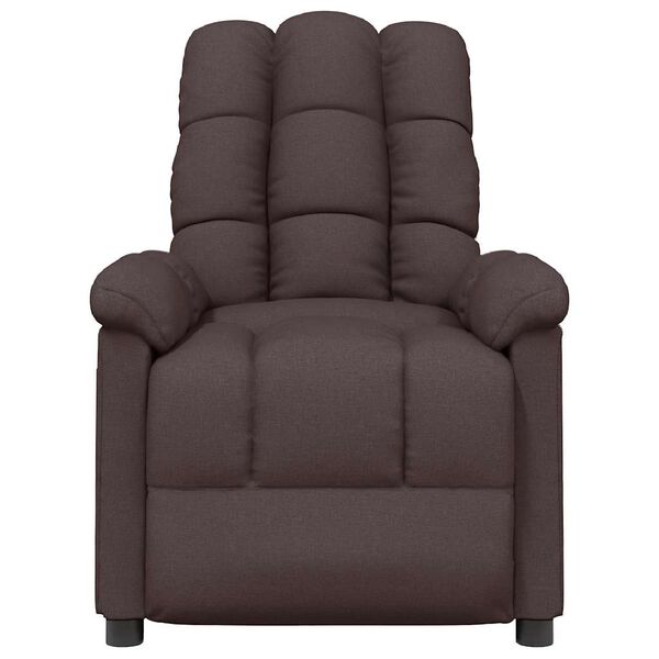 vidaXL Fauteuil de massage Marron fonc&eacute; Tissu