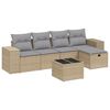 vidaXL Salon de jardin avec coussins 6pcs m&eacute;lange beige r&eacute;sine tress&eacute;e