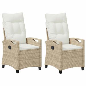 vidaXL Chaise de jardin 2 pcs Beige et cr&egrave;me 56 x 60 x 112 cm