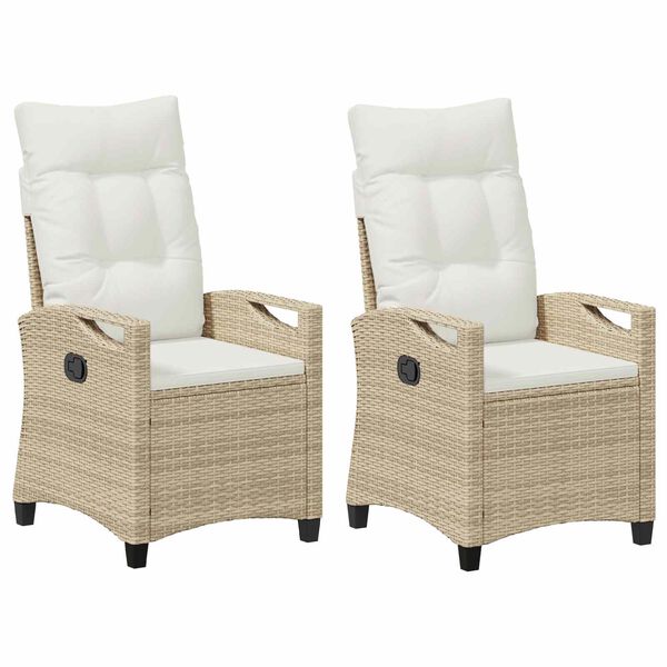 vidaXL Chaise de jardin 2 pcs Beige et cr&egrave;me 56 x 60 x 112 cm