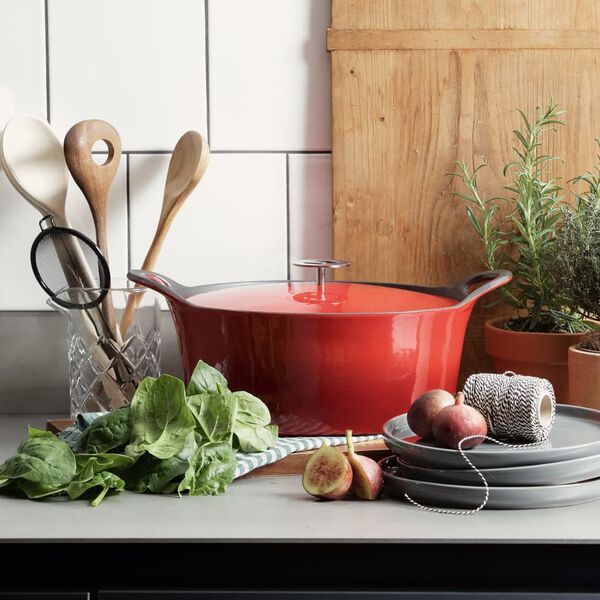 CUISINOX Casserole &eacute;maill&eacute;e en fonte 1,6 L 20 cm Rouge