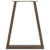 vidaXL Pieds de table &agrave; manger en forme de V, 2 pi&egrave;ces, acier naturel, 60 x (72-73,3) cm
