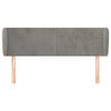 vidaXL Tête de lit avec oreilles Gris clair 147x23x78/88 cm Velours