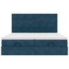 VidaXL Cadre de lit ottoman avec matelas bleu fonc&eacute; 160x200 cm velours