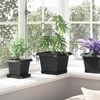 vidaXL Pot de Fleurs Carr&eacute; 6 pcs Noir 23 x 23 x 17,5 cm Plastique