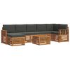 vidaXL Ensembles de canap&eacute;s avec coussin 8 pcs Naturel et Anthracite