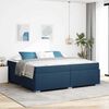 vidaXL Cadre de lit avec matelas Bleu 200 x 200 cm tissu