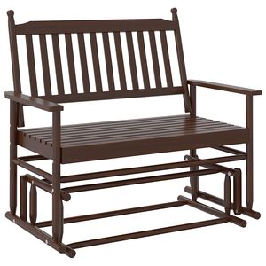 vidaXL Banc balancelle marron 118x70x104,5 cm bois massif de peuplier