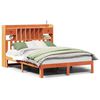 vidaXL Lit biblioth&egrave;que sans matelas cire marron 140x200 cm pin massif