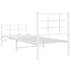 vidaXL Cadre de lit métal sans matelas avec pied de lit blanc 80x200cm