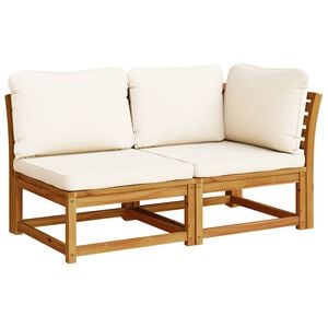 vidaXL Salon de jardin 2 pcs avec coussins bois massif d'acacia