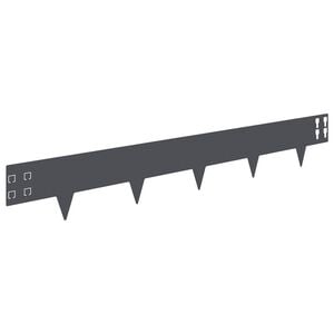 vidaXL Bordure de Pelouse 20 pc 100 x 15 cm Acier Anthracite