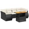 vidaXL Salon de jardin 7 pcs avec coussins noir r&eacute;sine tress&eacute;e