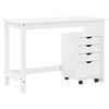 vidaXL Ensemble bureau et armoire 2 pc Blanc Bois de pin massif