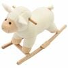 vidaXL Mouton &agrave; bascule Peluche 78x34x58 cm Blanc