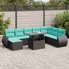 vidaXL Ensemble de canap&eacute;s de jardin 9 pcs et coussins rotin acacia