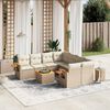 vidaXL Salon de jardin avec coussins 9 pcs beige r&eacute;sine tress&eacute;e