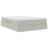 vidaXL Lit avec rangement et matelas Gris clair 140 x 190 cm Velours