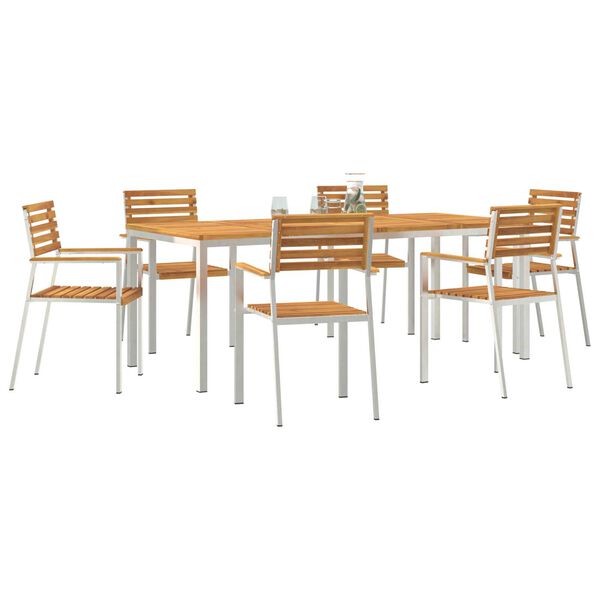 vidaXL Ensemble de salle à manger pour jardin 7 pcs