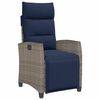vidaXL Chaise de jardin inclinable avec table d'appoint gris polyrotin