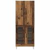 vidaXL Haut Armoire 2 pcs Bois ancien Bois d'ing&eacute;nierie et verre