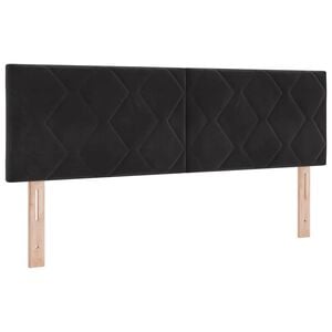 vidaXL T&ecirc;te de lit Noir 144 cm Velours