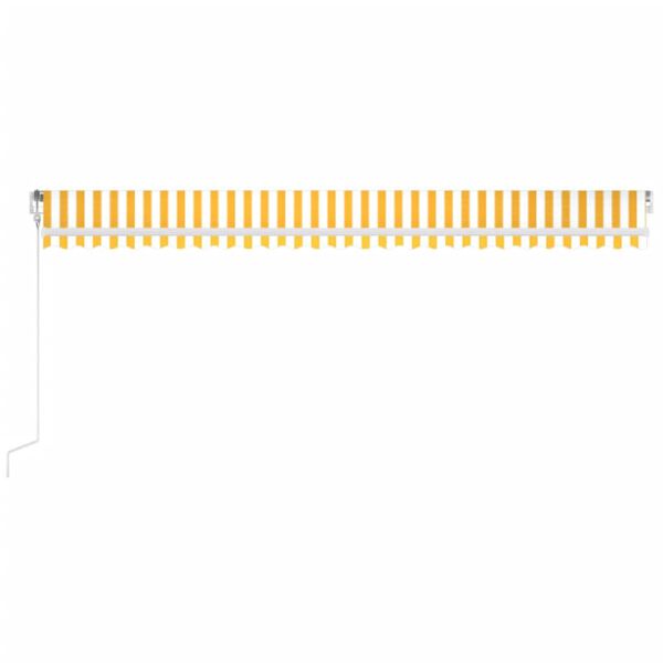 vidaXL Auvent automatique capteur de vent/LED 600x300cm Jaune et blanc