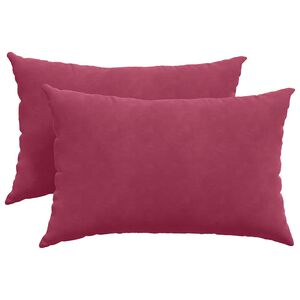 vidaXL Coussins de canap&eacute; 2 pcs Bordeaux 60 x 40 cm