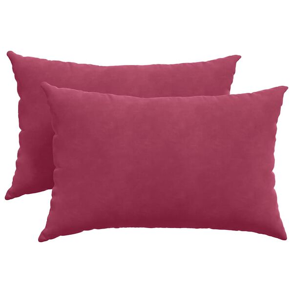 vidaXL Coussins de canapé 2 pcs Bordeaux 60 x 40 cm