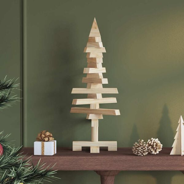 vidaXL Arbre de No&euml;l en bois pour d&eacute;coration 60 cm bois massif de pin