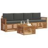 vidaXL Ensembles de canap&eacute;s Naturel et Anthracite Bois d'Acacia Massif