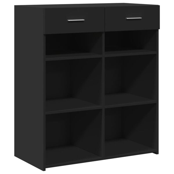 vidaXL Buffet noir 80x42,5x93 cm bois d'ingénierie
