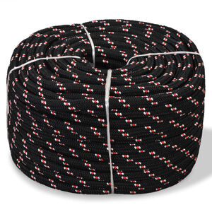 vidaXL Corde de bateau Polypropyl&egrave;ne 6 mm 100 m Noir