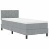 vidaXL Lit &agrave; ressorts avec matelas Gris clair 80 x 200 cm tissu