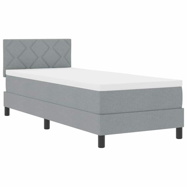 vidaXL Lit &agrave; ressorts avec matelas Gris clair 80 x 200 cm tissu